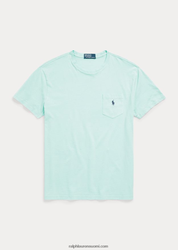 Ralph Lauren miehet klassinen istuvuus puuvilla-pellava taskut-paita 0Z24ZR8558 saari aqua