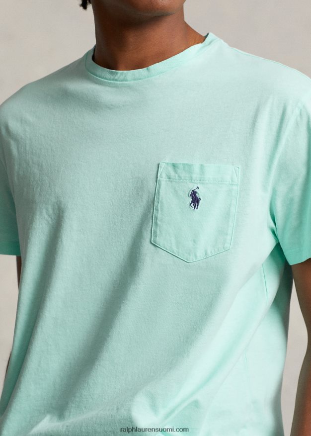 Ralph Lauren miehet klassinen istuvuus puuvilla-pellava taskut-paita 0Z24ZR8558 saari aqua
