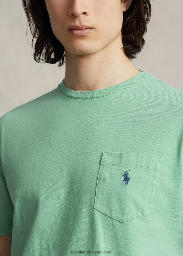 Ralph Lauren miehet klassinen istuvuus puuvilla-pellava taskut-paita 0Z24ZR8559 essexin vihreä