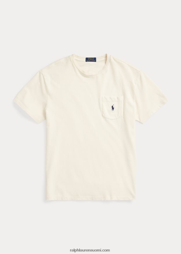 Ralph Lauren miehet klassinen istuvuus puuvilla-pellava taskut-paita 0Z24ZR8563 pergamentti kerma