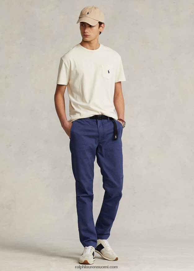 Ralph Lauren miehet klassinen istuvuus puuvilla-pellava taskut-paita 0Z24ZR8563 pergamentti kerma