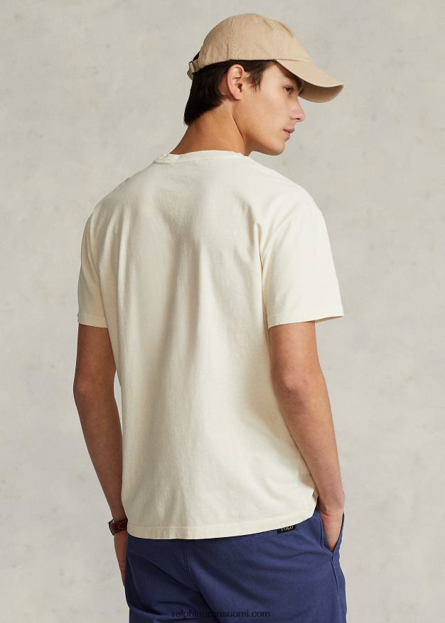 Ralph Lauren miehet klassinen istuvuus puuvilla-pellava taskut-paita 0Z24ZR8563 pergamentti kerma