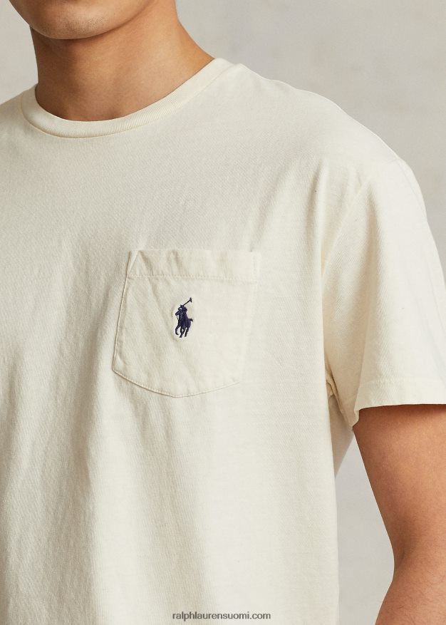 Ralph Lauren miehet klassinen istuvuus puuvilla-pellava taskut-paita 0Z24ZR8563 pergamentti kerma