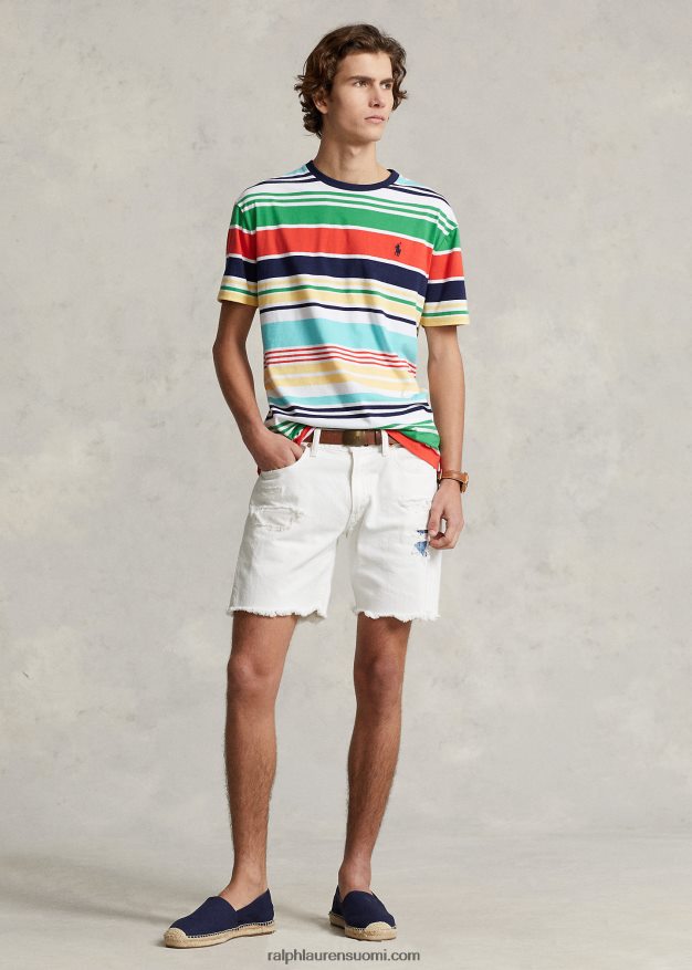 Ralph Lauren miehet klassinen istuvuus raidallinen jersey t-paita 0Z24ZR322 valkoinen multi