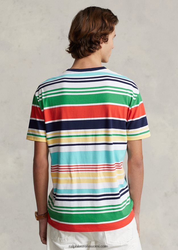 Ralph Lauren miehet klassinen istuvuus raidallinen jersey t-paita 0Z24ZR322 valkoinen multi