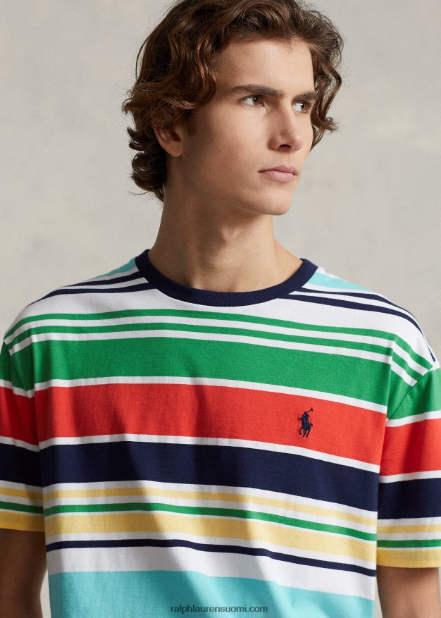 Ralph Lauren miehet klassinen istuvuus raidallinen jersey t-paita 0Z24ZR322 valkoinen multi