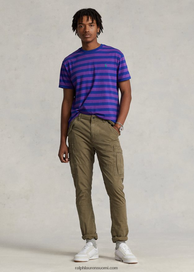 Ralph Lauren miehet klassinen istuvuus raidallinen jersey t-paita 0Z24ZR377 violetti kaktus