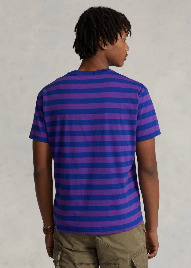 Ralph Lauren miehet klassinen istuvuus raidallinen jersey t-paita 0Z24ZR377 violetti kaktus