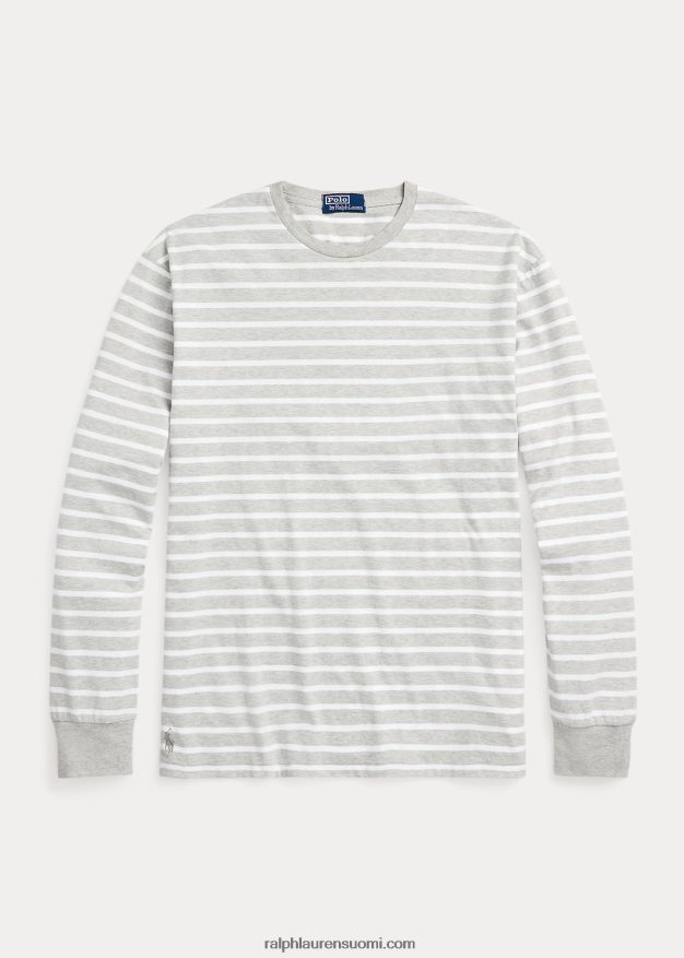 Ralph Lauren miehet klassinen istuvuus raidallinen jersey t-paita 0Z24ZR846 kevät kanerva/valkoinen