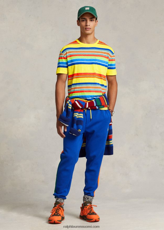 Ralph Lauren miehet klassinen istuvuus raidallinen jersey t-paita 0Z24ZR98 sitruunamurska