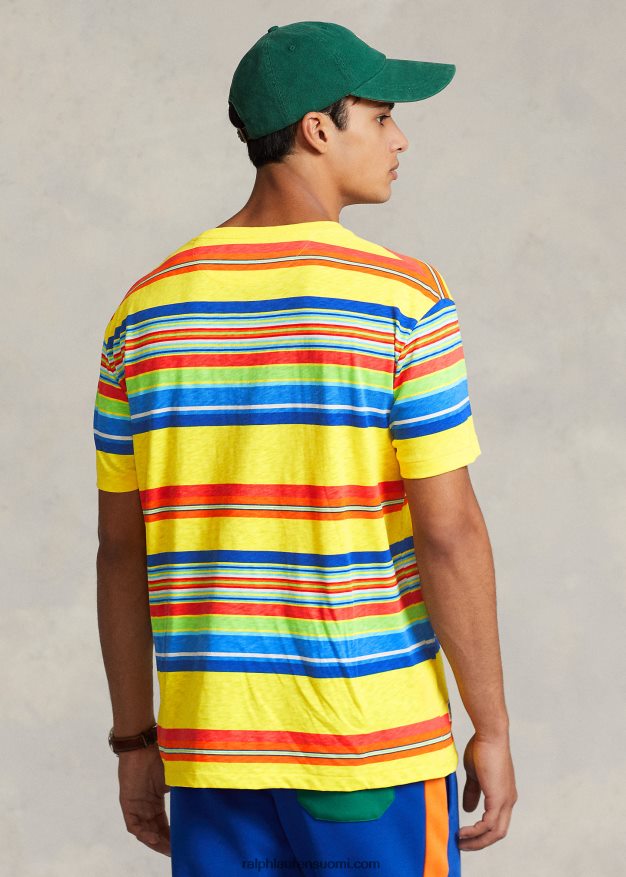 Ralph Lauren miehet klassinen istuvuus raidallinen jersey t-paita 0Z24ZR98 sitruunamurska