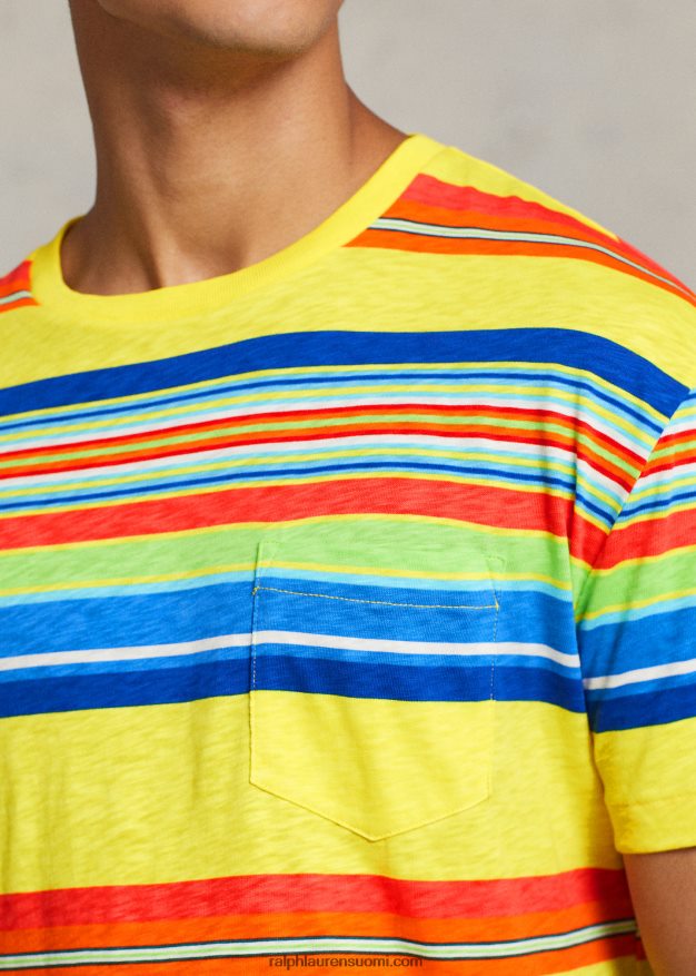 Ralph Lauren miehet klassinen istuvuus raidallinen jersey t-paita 0Z24ZR98 sitruunamurska
