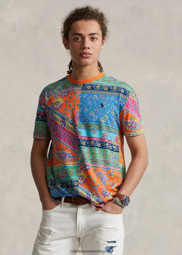 Ralph Lauren miehet klassinen tilkkukuvioinen t-paita 0Z24ZR275 provencelainen medaljonki