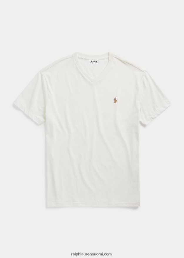 Ralph Lauren miehet klassinen v-kaula-aukkoinen jersey-t-paita 0Z24ZR203 kannenpesuaine valkoinen