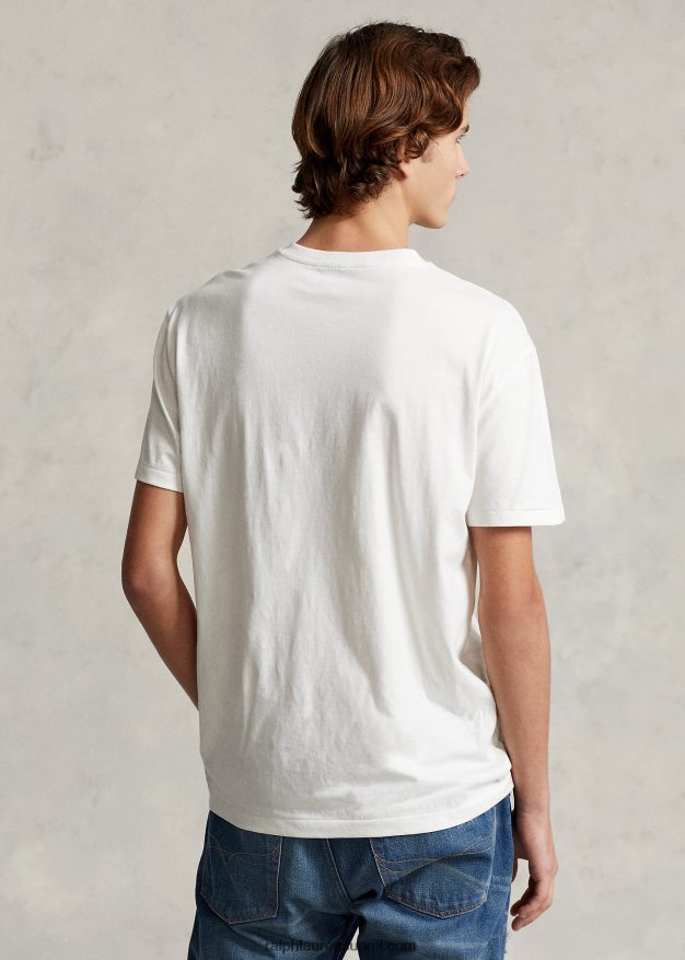 Ralph Lauren miehet klassinen v-kaula-aukkoinen jersey-t-paita 0Z24ZR203 kannenpesuaine valkoinen