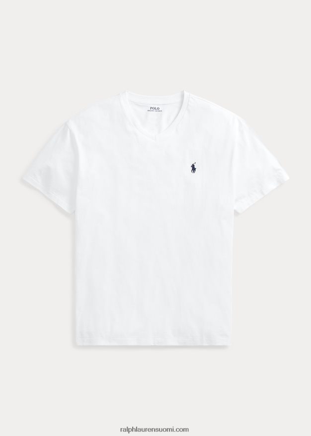 Ralph Lauren miehet klassinen v-kaula-aukkoinen jersey-t-paita 0Z24ZR204 valkoinen
