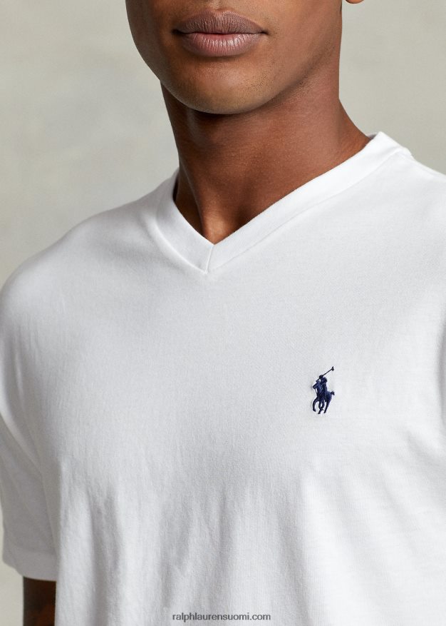 Ralph Lauren miehet klassinen v-kaula-aukkoinen jersey-t-paita 0Z24ZR204 valkoinen