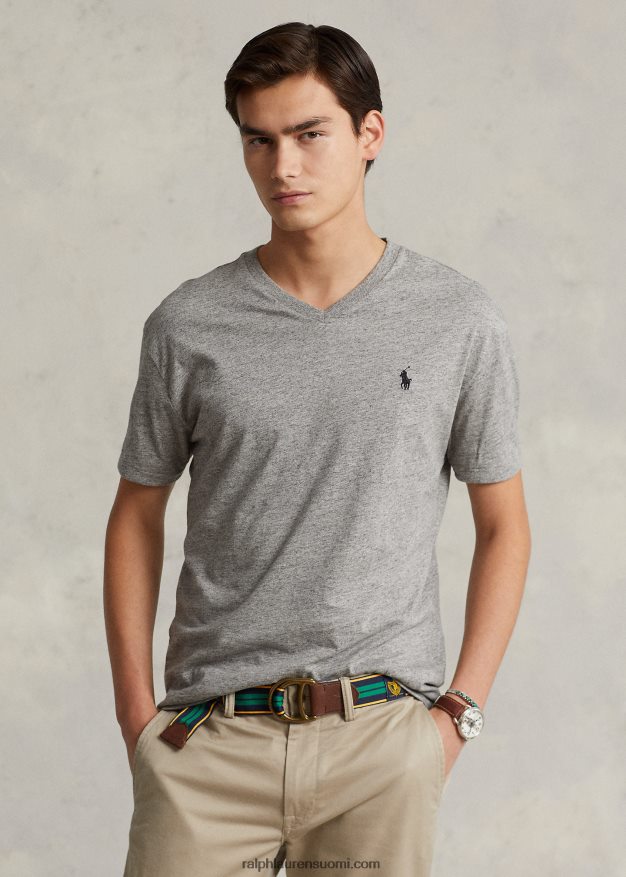 Ralph Lauren miehet klassinen v-kaula-aukkoinen jersey-t-paita 0Z24ZR206 tumma vintage kanerva