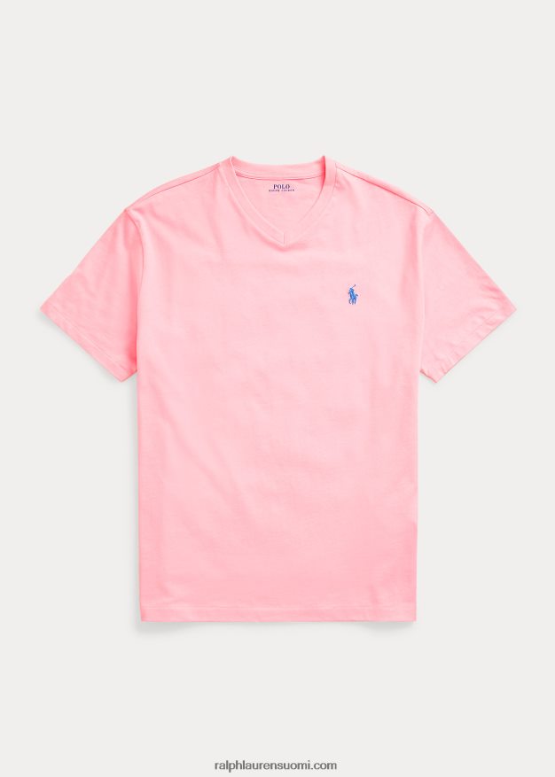 Ralph Lauren miehet klassinen v-kaula-aukkoinen jersey-t-paita 0Z24ZR208 karmelin pinkki