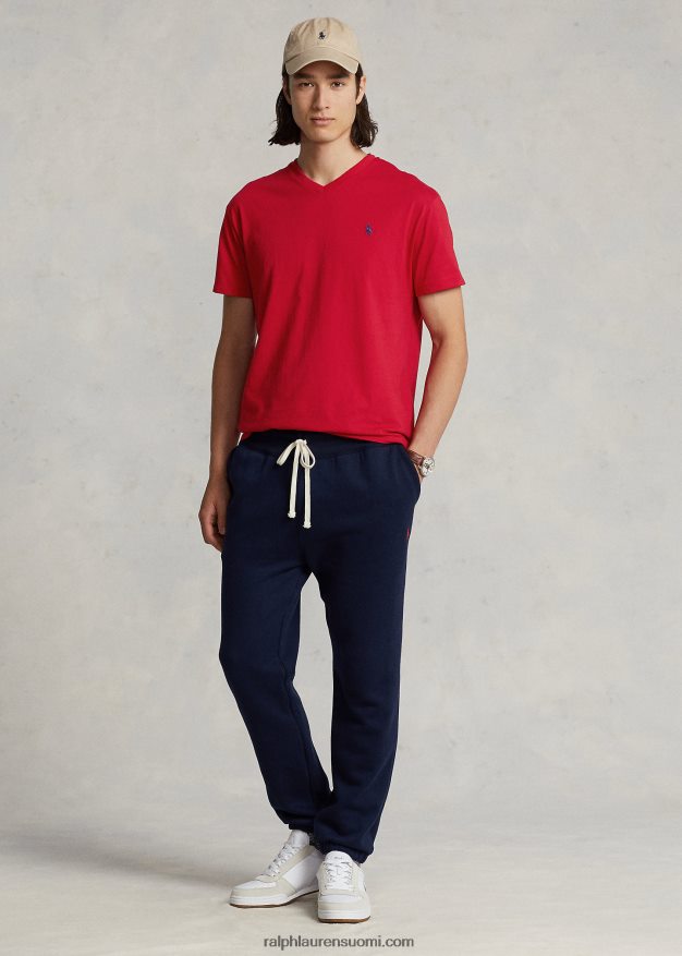 Ralph Lauren miehet klassinen v-kaula-aukkoinen jersey-t-paita 0Z24ZR210 Rl 2000 punainen