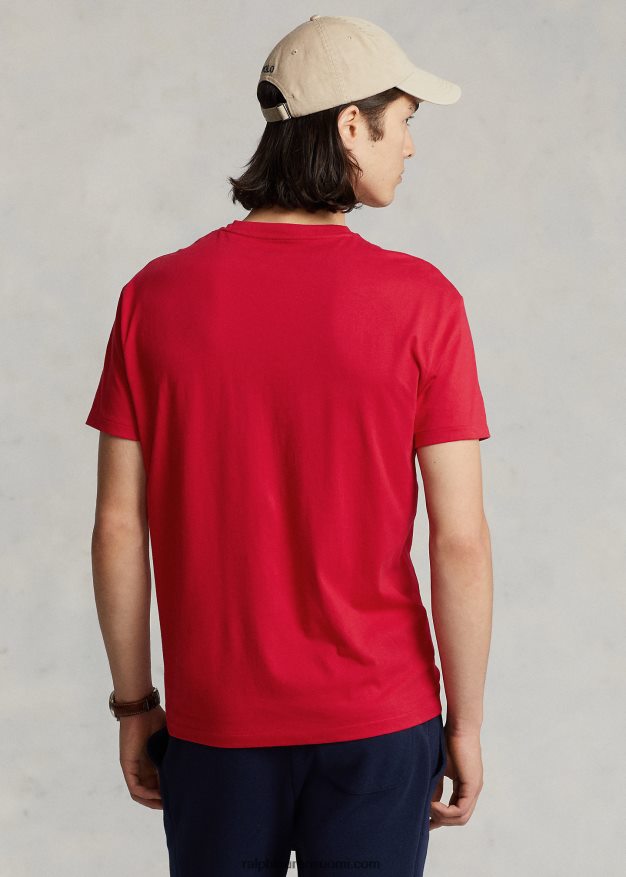 Ralph Lauren miehet klassinen v-kaula-aukkoinen jersey-t-paita 0Z24ZR210 Rl 2000 punainen