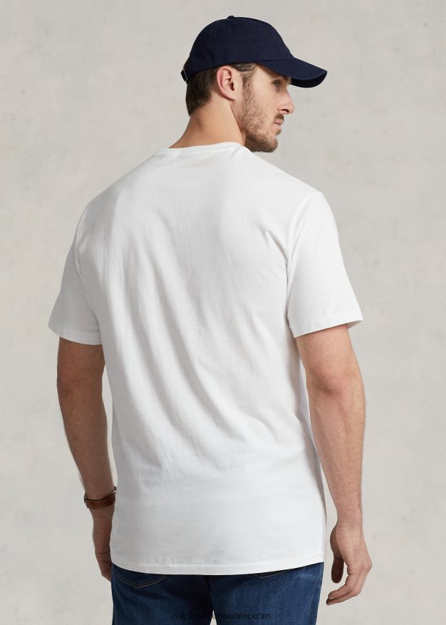 Ralph Lauren miehet lippu jersey t-paita 0Z24ZR1464 valkoinen