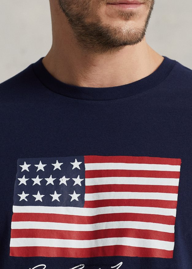 Ralph Lauren miehet lippu jersey t-paita 0Z24ZR1465 risteilylaivasto