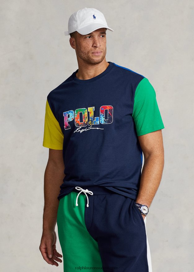 Ralph Lauren miehet logolla värillinen jersey-t-paita 0Z24ZR1500 Cruise Navy Multi