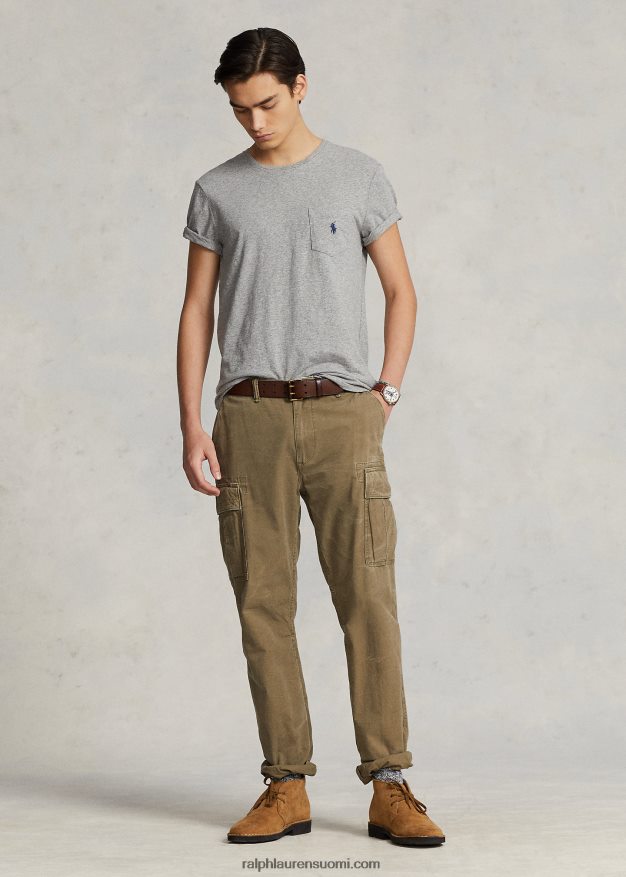 Ralph Lauren miehet mukautettu slim fit jersey tasku t-paita 0Z24ZR315 tumma vintage kanerva