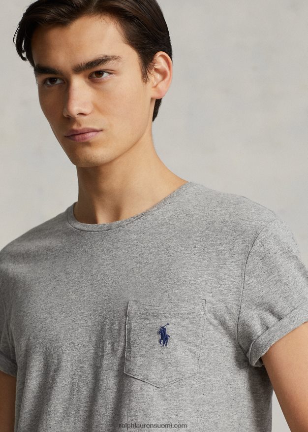 Ralph Lauren miehet mukautettu slim fit jersey tasku t-paita 0Z24ZR315 tumma vintage kanerva