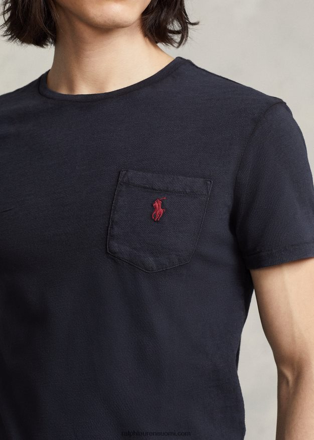 Ralph Lauren miehet mukautettu slim fit jersey tasku t-paita 0Z24ZR316 musta