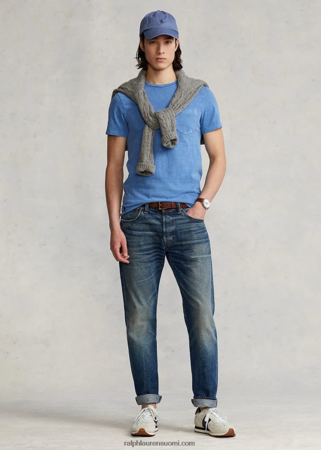 Ralph Lauren miehet mukautettu slim fit jersey tasku t-paita 0Z24ZR8557 perääntyä sininen