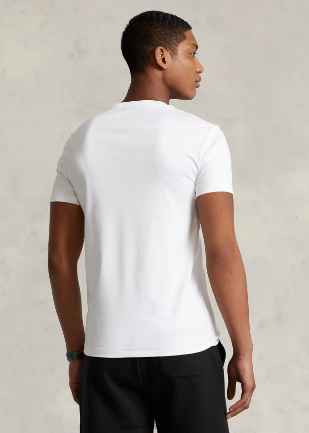 Ralph Lauren miehet mukautettu slim fit pehmeä puuvillainen t-paita 0Z24ZR532 valkoinen