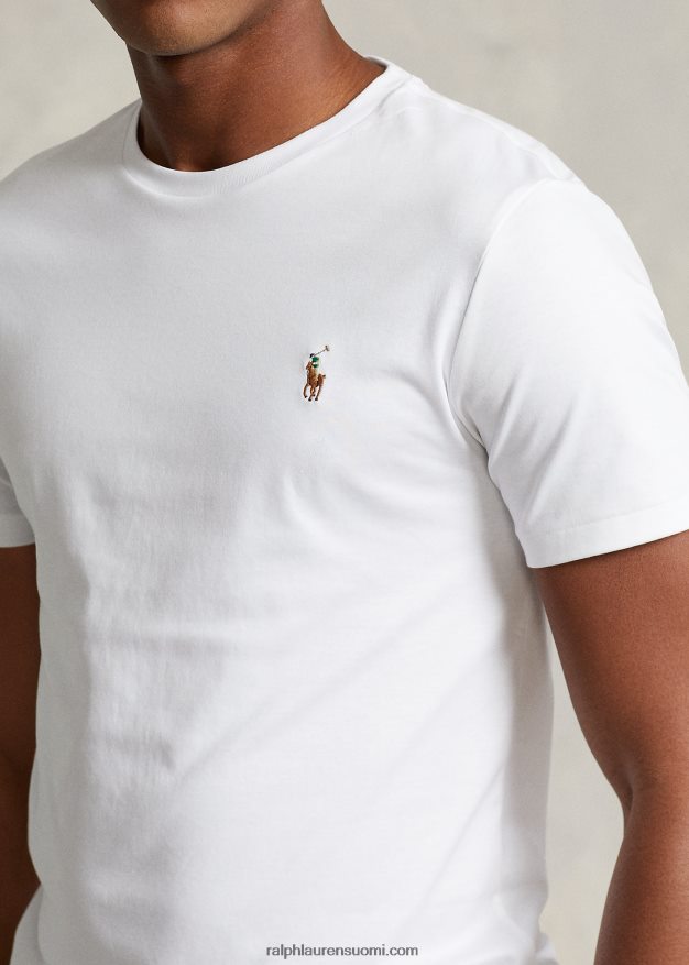 Ralph Lauren miehet mukautettu slim fit pehmeä puuvillainen t-paita 0Z24ZR532 valkoinen