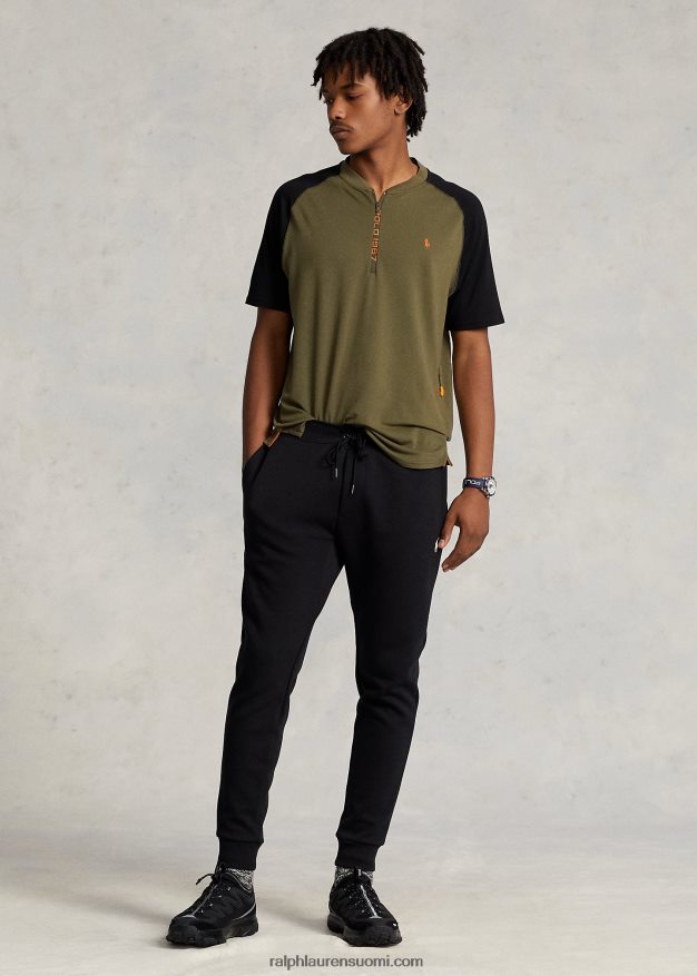 Ralph Lauren miehet mukautettu slim fit performance -jerseypaita 0Z24ZR8462 katos oliivi/musta