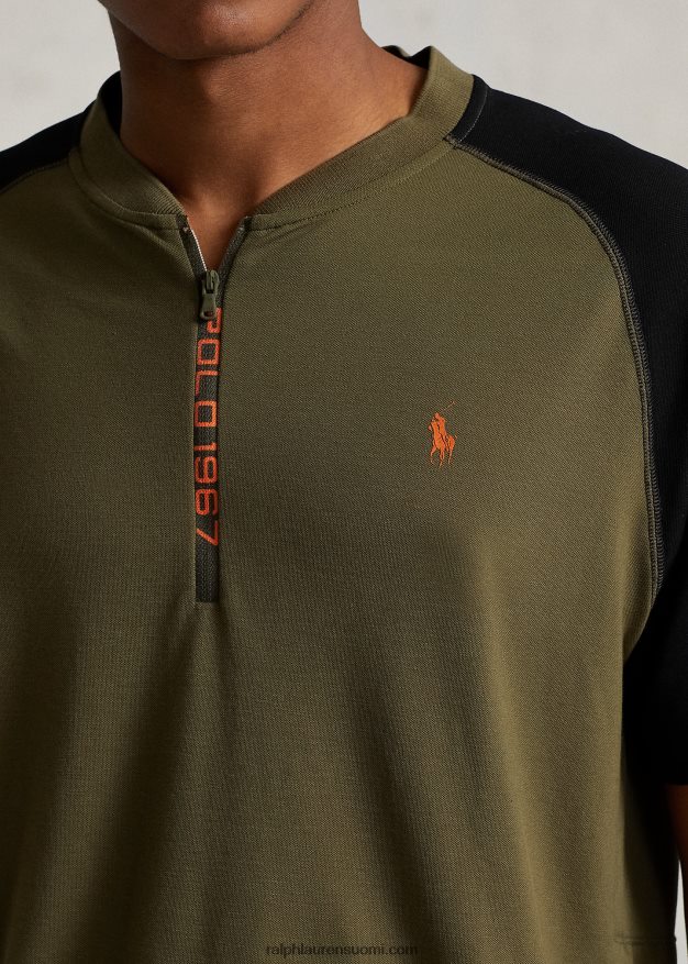 Ralph Lauren miehet mukautettu slim fit performance -jerseypaita 0Z24ZR8462 katos oliivi/musta