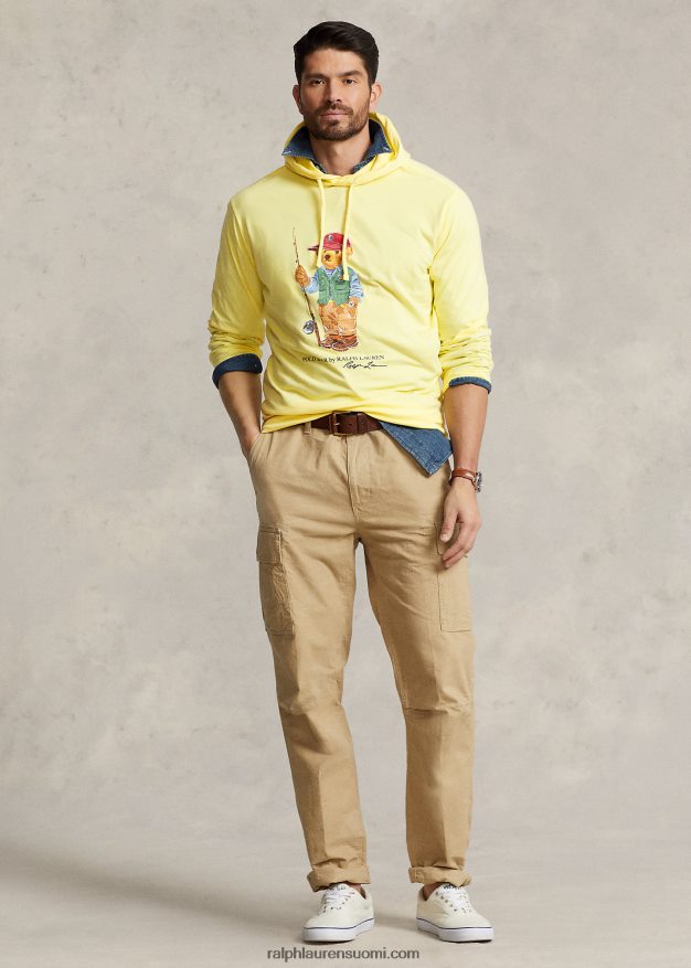 Ralph Lauren miehet polo bear jersey hupullinen t-paita 0Z24ZR1426 keltainen kalastuskarhu