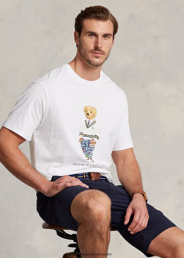 Ralph Lauren miehet poolo bear jersey t-paita 0Z24ZR1493 valkoinen preppy karhu