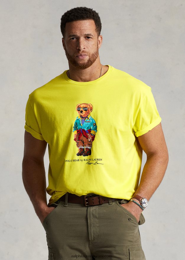 Ralph Lauren miehet poolo bear jersey t-paita 0Z24ZR1566 laserkeltainen karhu