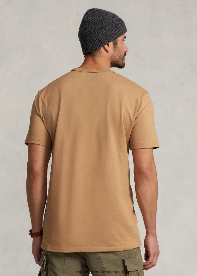 Ralph Lauren miehet raskaansarjan jersey-t-paita 0Z24ZR1452 klassinen kameli