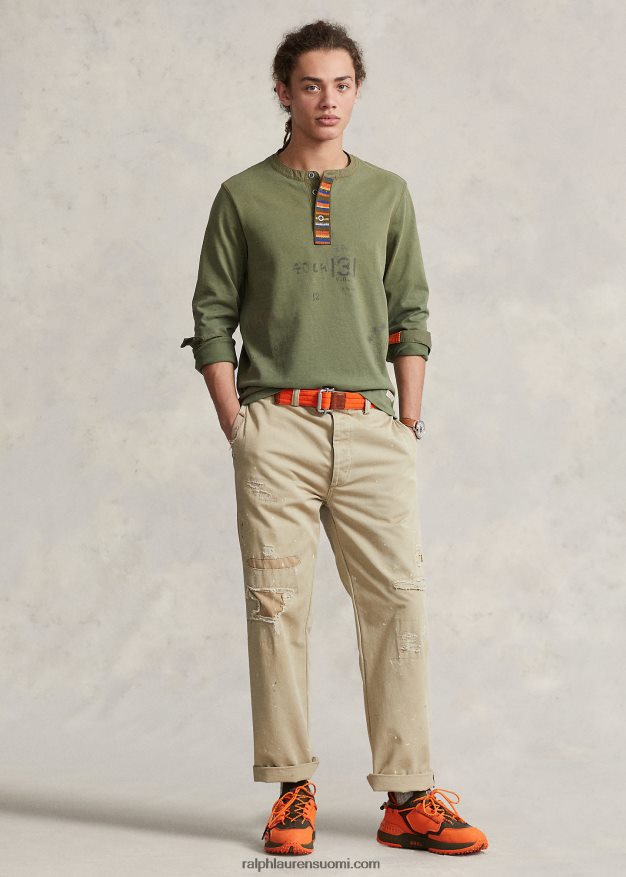 Ralph Lauren miehet stenciled jersey henley paita 0Z24ZR8479 puutarhapolku