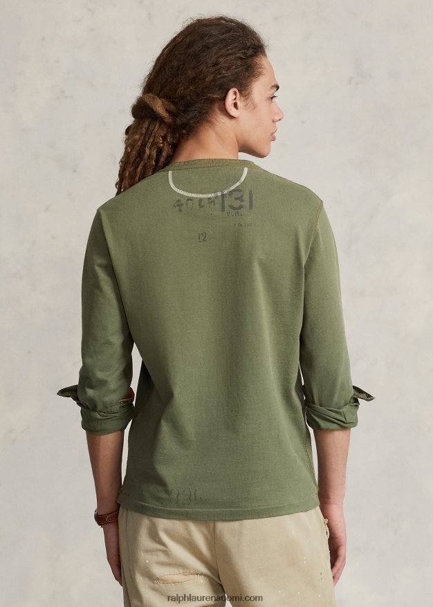 Ralph Lauren miehet stenciled jersey henley paita 0Z24ZR8479 puutarhapolku