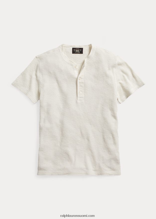 Ralph Lauren miehet vohvelineule lyhythihainen henley-paita 0Z24ZR1705 paperi valkoinen