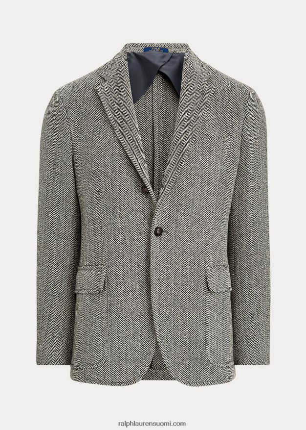 Ralph Lauren miehet Polo pehmeä kalanruoto urheilutakki 0Z24ZR1295 musta/kerma