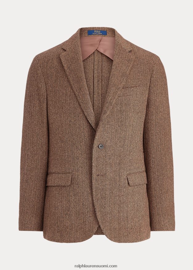 Ralph Lauren miehet Polo pehmeä kalanruoto urheilutakki 0Z24ZR8490 ruskea/ruskea