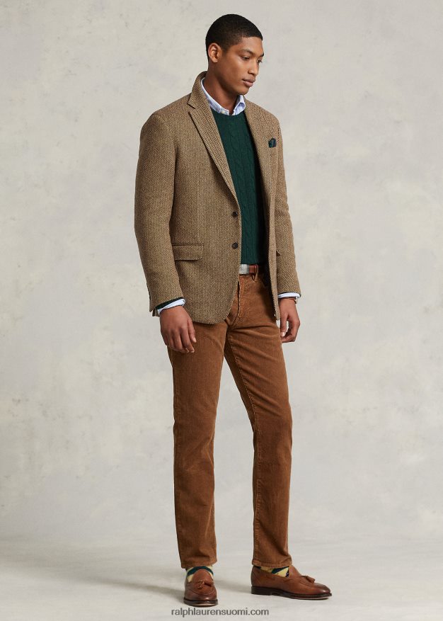 Ralph Lauren miehet Polo pehmeä kalanruoto urheilutakki 0Z24ZR8490 ruskea/ruskea