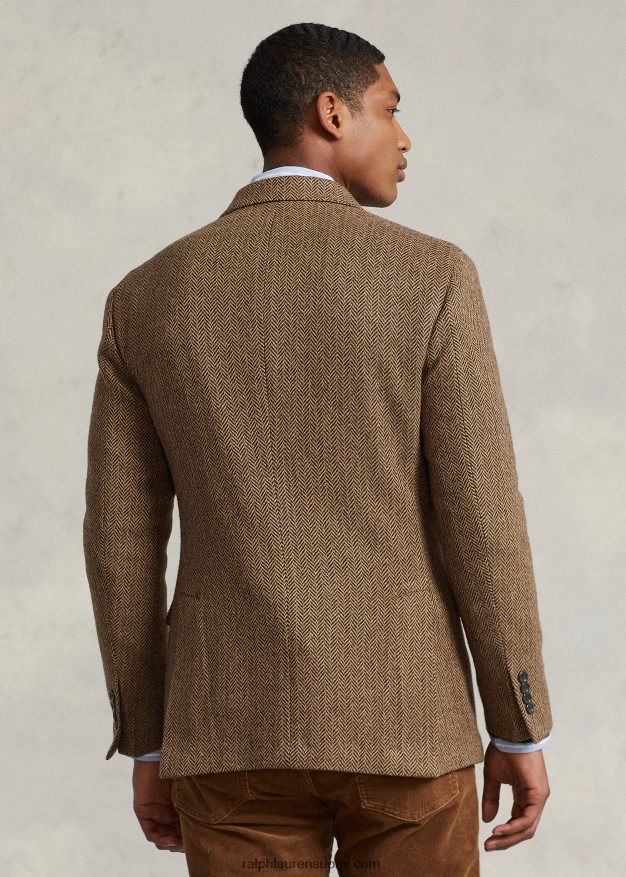 Ralph Lauren miehet Polo pehmeä kalanruoto urheilutakki 0Z24ZR8490 ruskea/ruskea