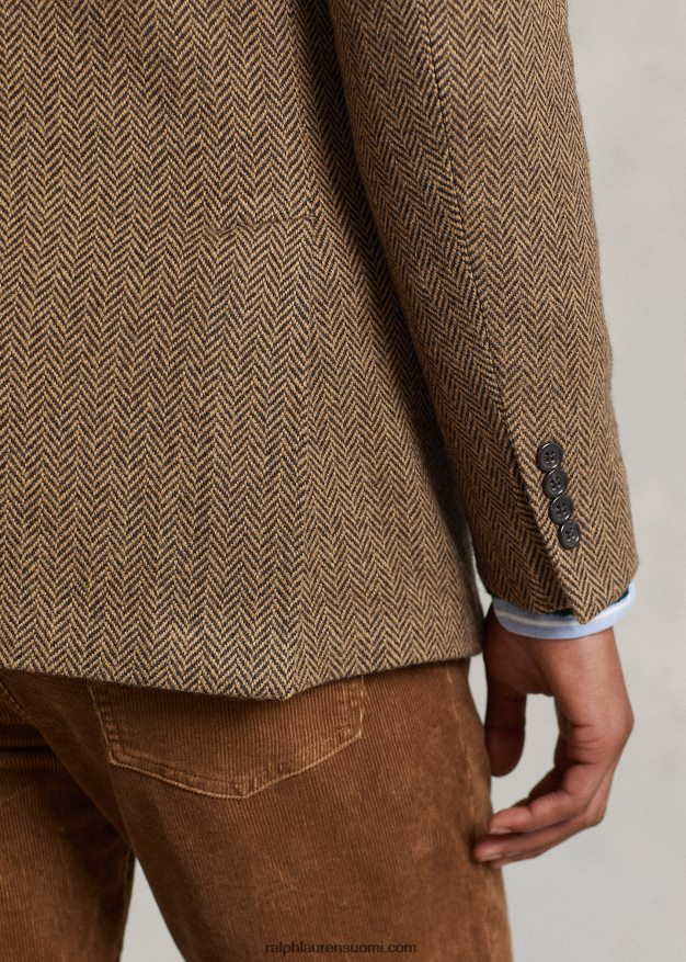 Ralph Lauren miehet Polo pehmeä kalanruoto urheilutakki 0Z24ZR8490 ruskea/ruskea