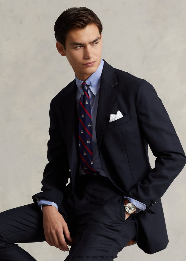 Ralph Lauren miehet Polo pehmeä villainen oxford-pukutakki 0Z24ZR540 laivasto