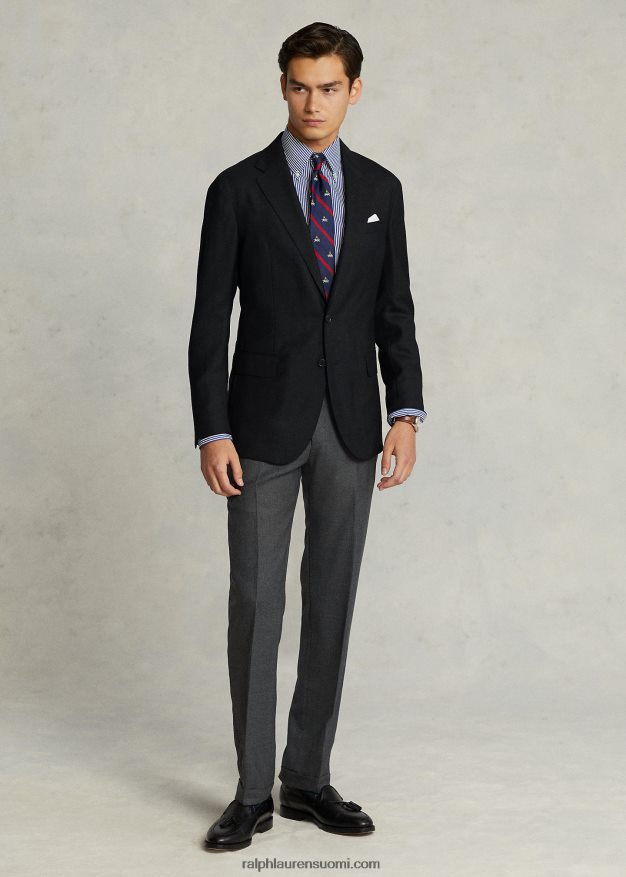 Ralph Lauren miehet Polo pehmeä villainen oxford-pukutakki 0Z24ZR541 musta